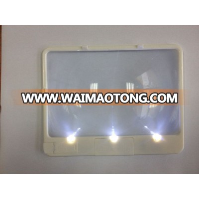 reading magnifier with three LED lights